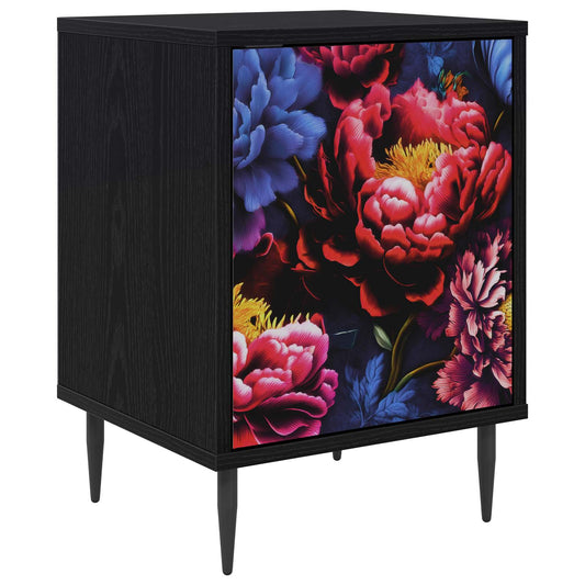 vidaXL Bedside Cabinet KIEL Black Oak 36 x 33 x 51 cm Engineered Wood