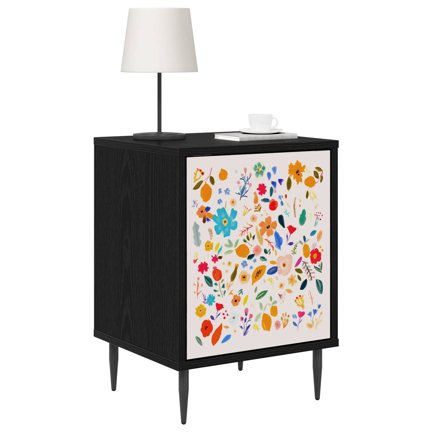 vidaXL Bedside Cabinet MAINZ Black Oak 36 x 33 x 51 cm Engineered Wood