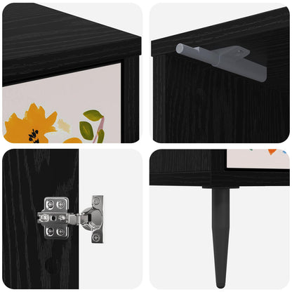vidaXL Bedside Cabinet MAINZ 2 pcs Black Oak 36 x 33 x 51 cm