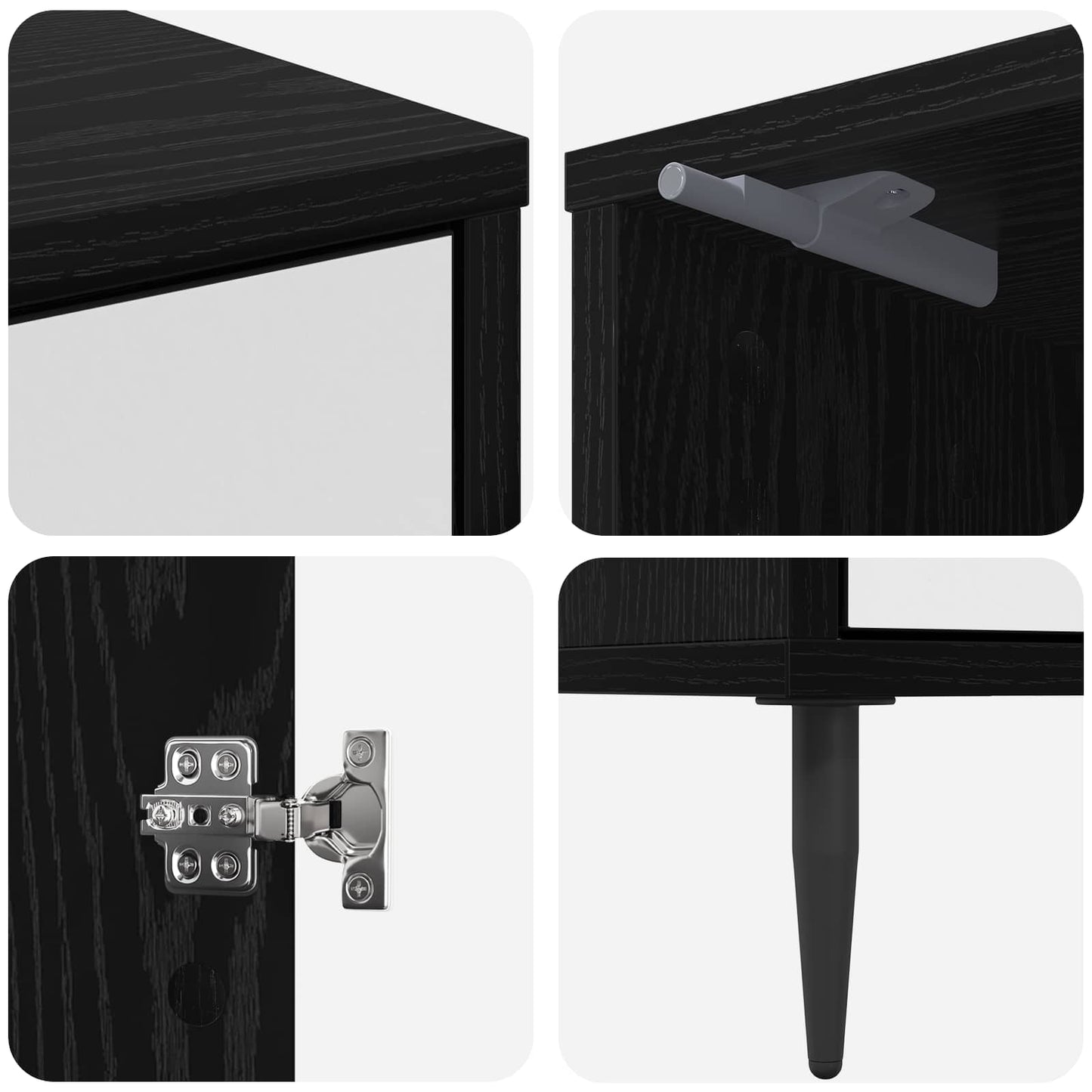 vidaXL Bedside Cabinet HANAU Black Oak 36 x 33 x 51 cm Engineered Wood