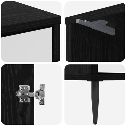 vidaXL Bedside Cabinet HANAU Black Oak 36 x 33 x 51 cm Engineered Wood