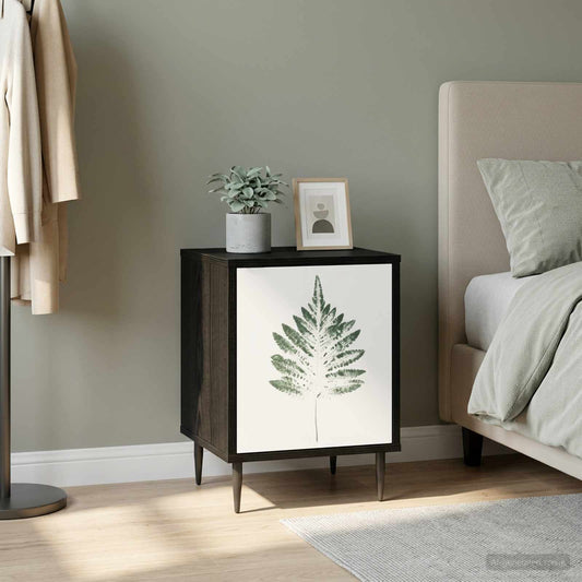 vidaXL Bedside Cabinet HANAU Black Oak 36 x 33 x 51 cm Engineered Wood