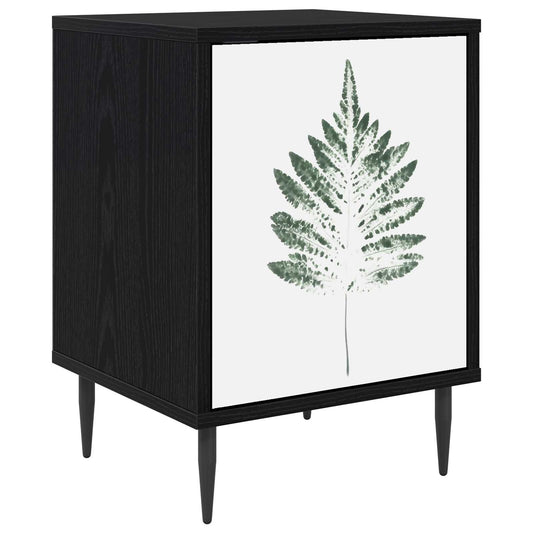 vidaXL Bedside Cabinet HANAU Black Oak 36 x 33 x 51 cm Engineered Wood