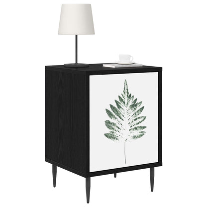 vidaXL Bedside Cabinet HANAU Black Oak 36 x 33 x 51 cm Engineered Wood