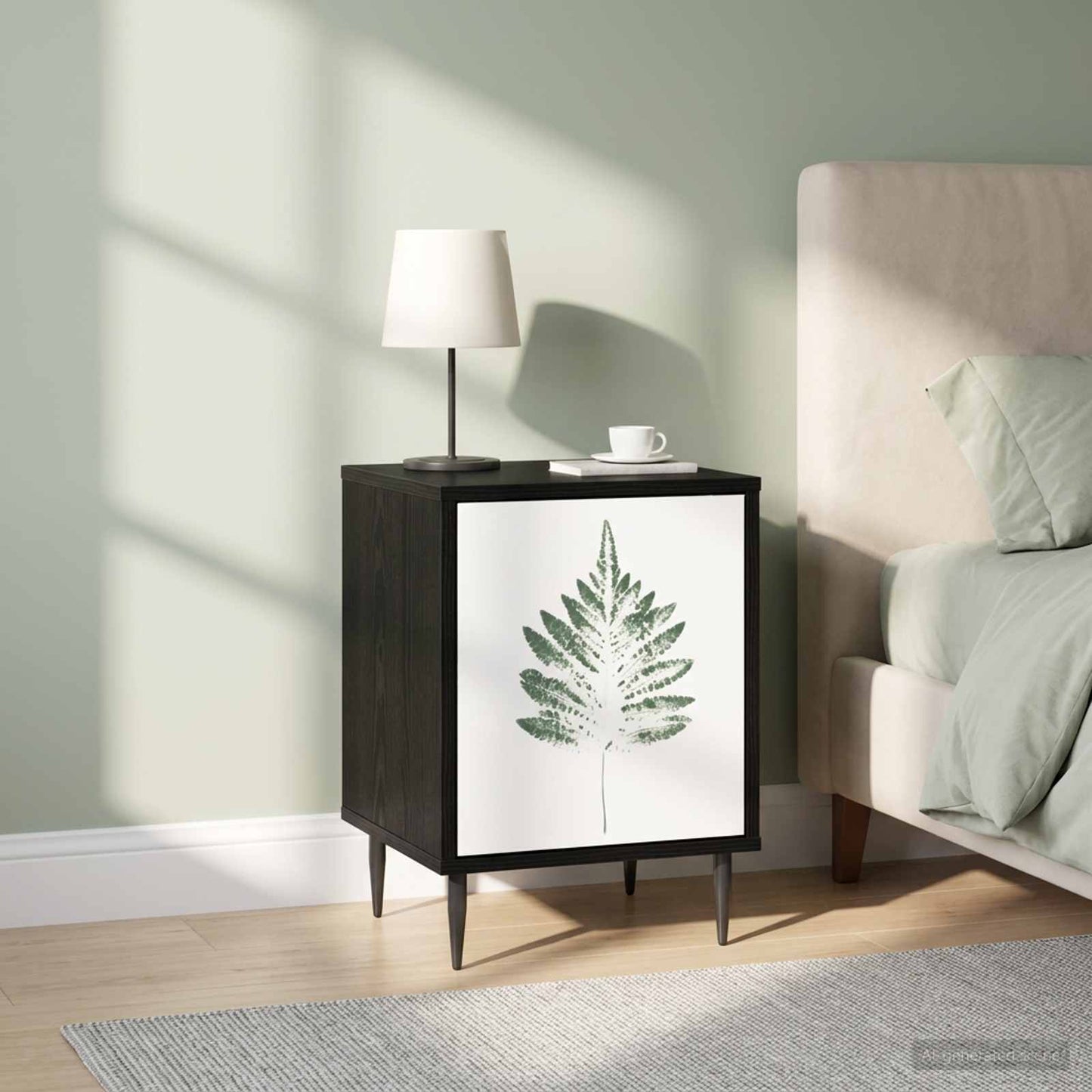 vidaXL Bedside Cabinet HANAU 2 pcs Black Oak 36 x 33 x 51 cm