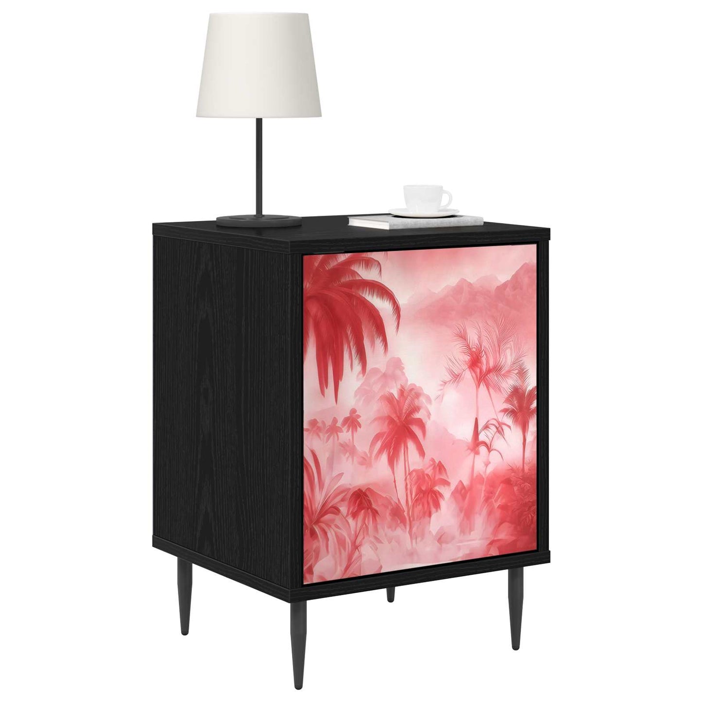 vidaXL Bedside Cabinet AACHEN 2 pcs Black Oak 36 x 33 x 51 cm