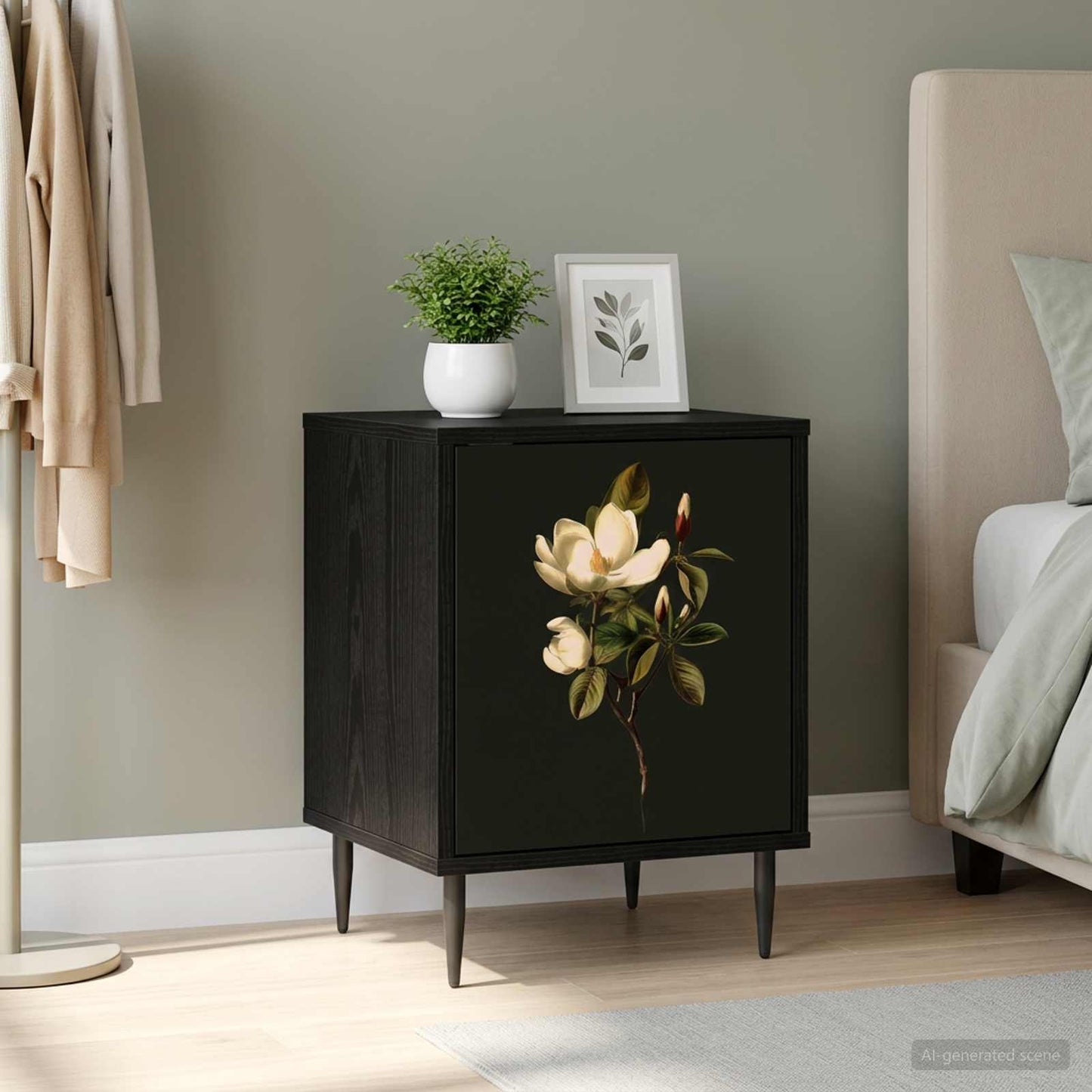 vidaXL Bedside Cabinet BREMEN Black Oak 36 x 33 x 51 cm