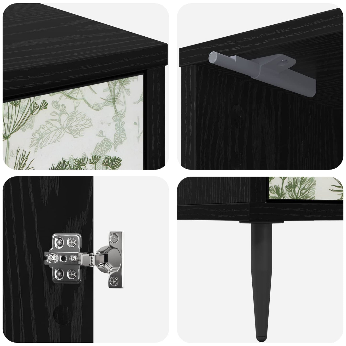 vidaXL Bedside Cabinet GOTHA Black Oak 36 x 33 x 51 cm Engineered Wood