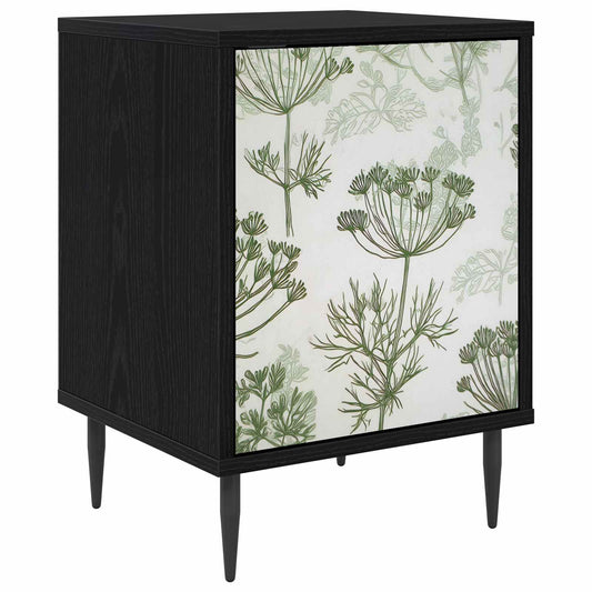 vidaXL Bedside Cabinet GOTHA Black Oak 36 x 33 x 51 cm Engineered Wood