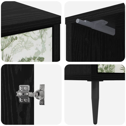 vidaXL Bedside Cabinet GOTHA 2 pcs Black Oak 36 x 33 x 51 cm