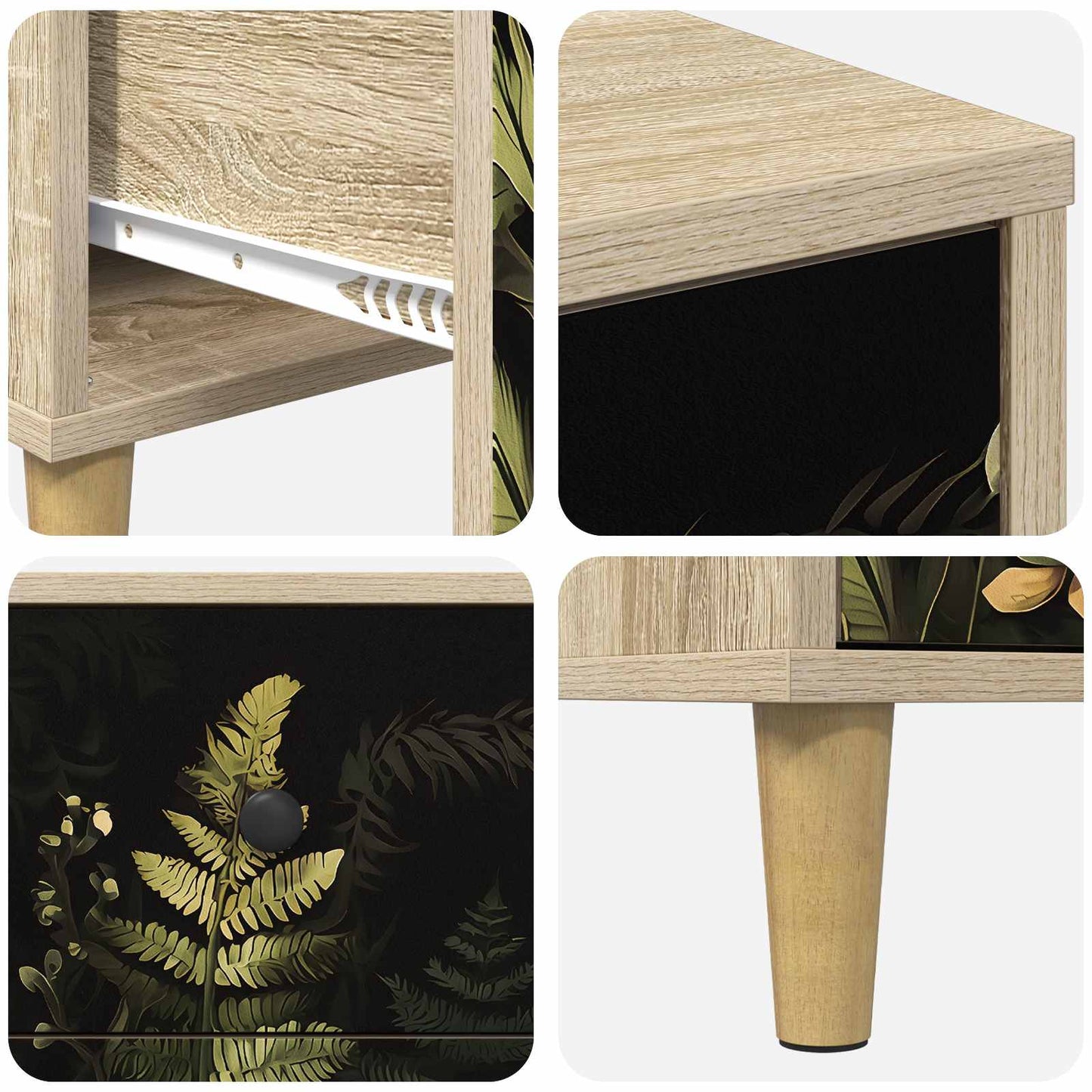 vidaXL Bedside Cabinet RHENEN 2 pcs Sonoma Oak 36 x 33 x 60 cm