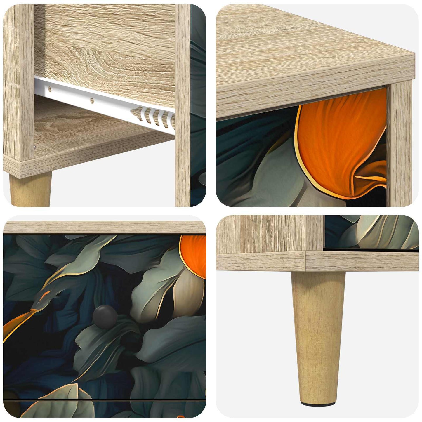 vidaXL Bedside Cabinet LOCHEM Sonoma Oak 36 x 33 x 60 cm