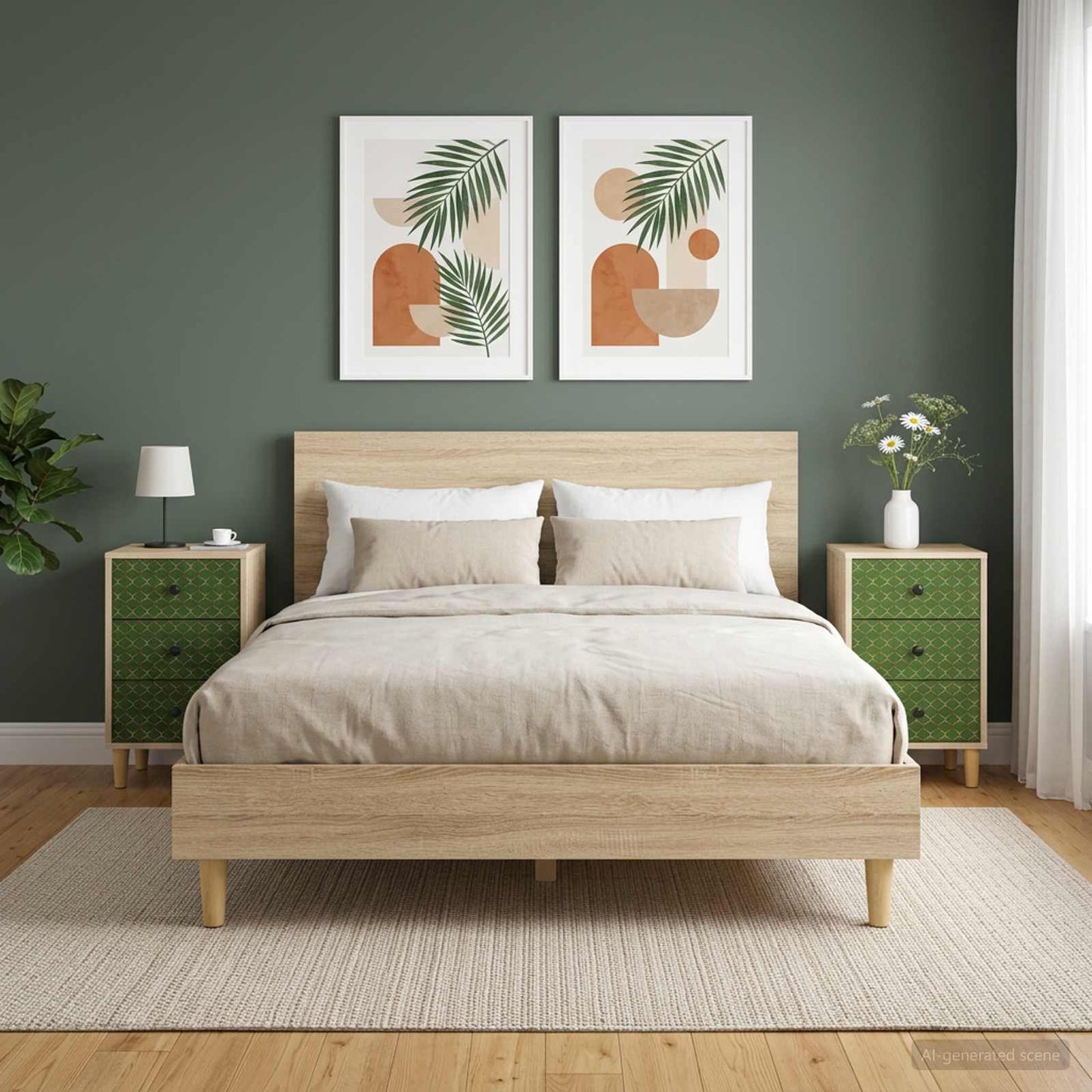 vidaXL Bedside Cabinet GELEEN 2 pcs Sonoma Oak 36 x 33 x 60 cm