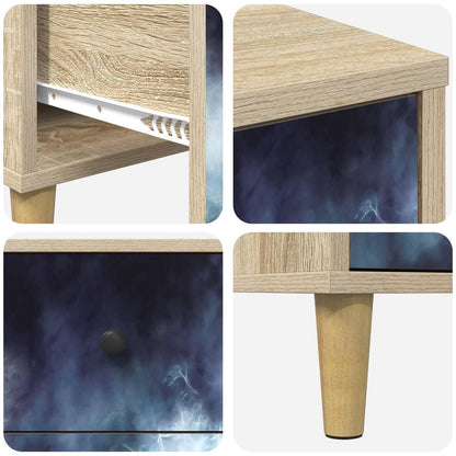 vidaXL Bedside Cabinet RAALTE Sonoma Oak 36 x 33 x 60 cm