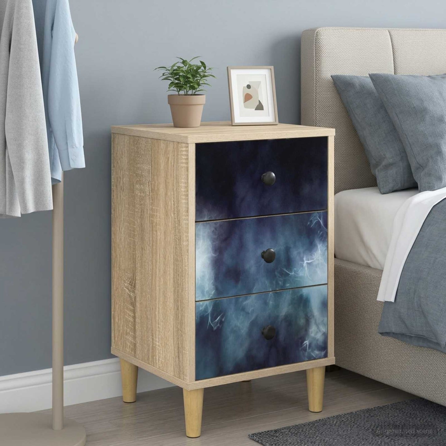 vidaXL Bedside Cabinet RAALTE 2 pcs Sonoma Oak 36 x 33 x 60 cm