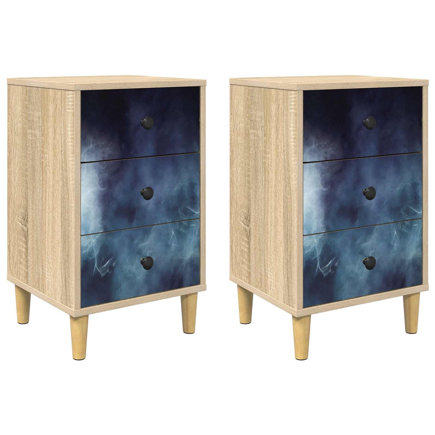 vidaXL Bedside Cabinet RAALTE 2 pcs Sonoma Oak 36 x 33 x 60 cm