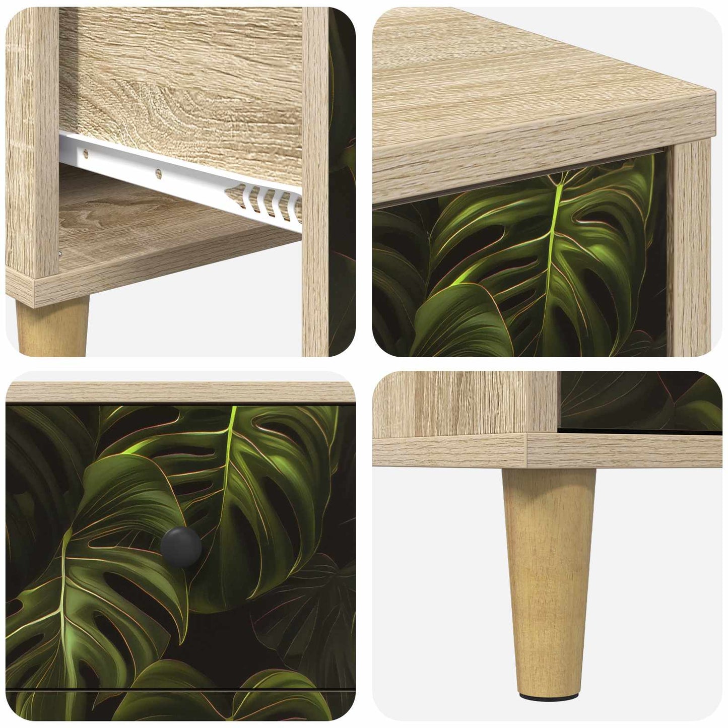 vidaXL Bedside Cabinet ELBURG 2 pcs Sonoma Oak 36 x 33 x 60 cm