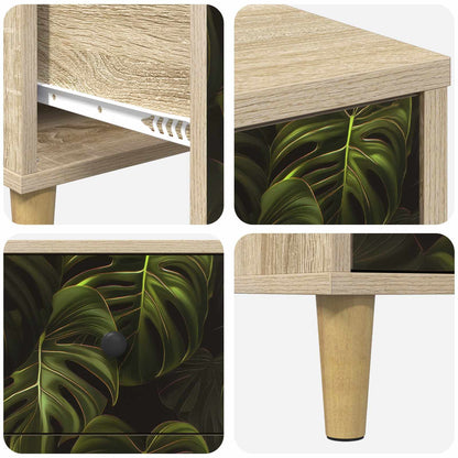 vidaXL Bedside Cabinet ELBURG 2 pcs Sonoma Oak 36 x 33 x 60 cm