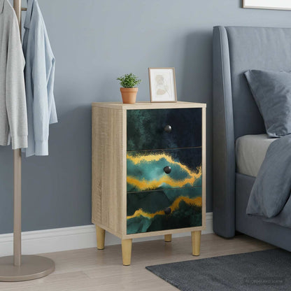 vidaXL Bedside Cabinet WIJHE Sonoma Oak 36 x 33 x 60 cm