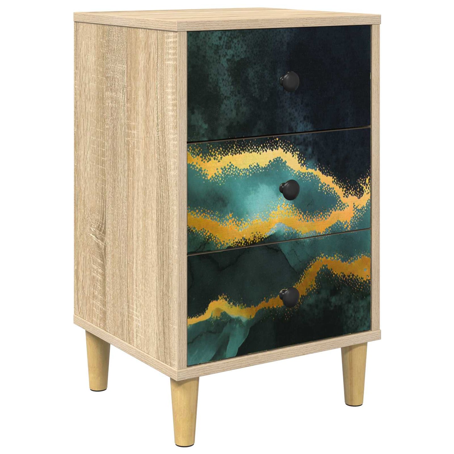 vidaXL Bedside Cabinet WIJHE Sonoma Oak 36 x 33 x 60 cm