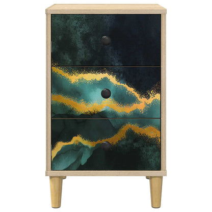 vidaXL Bedside Cabinet WIJHE Sonoma Oak 36 x 33 x 60 cm