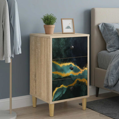 vidaXL Bedside Cabinet WIJHE 2 pcs Sonoma Oak 36 x 33 x 60 cm