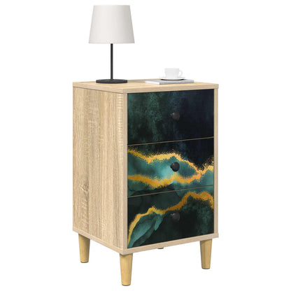 vidaXL Bedside Cabinet WIJHE 2 pcs Sonoma Oak 36 x 33 x 60 cm