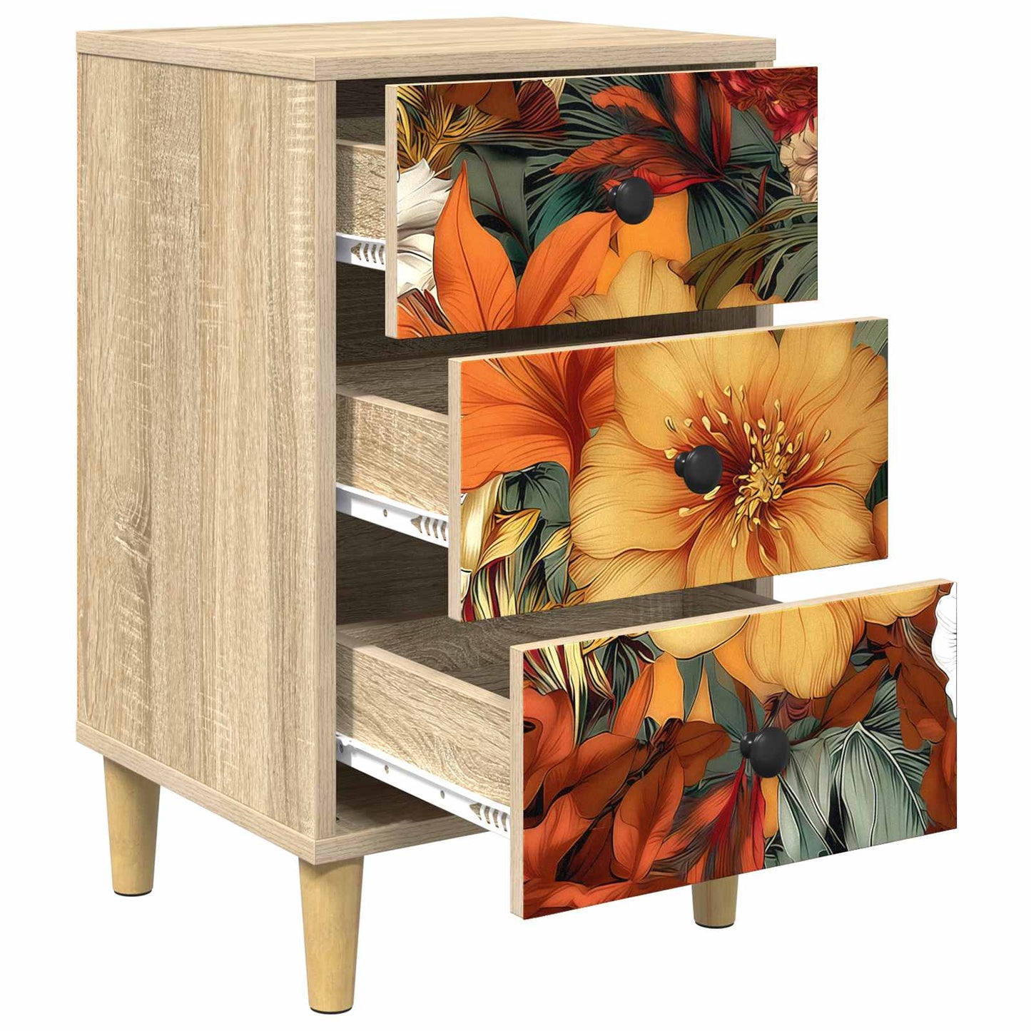 vidaXL Bedside Cabinet GENNEP Sonoma Oak 36 x 33 x 60 cm
