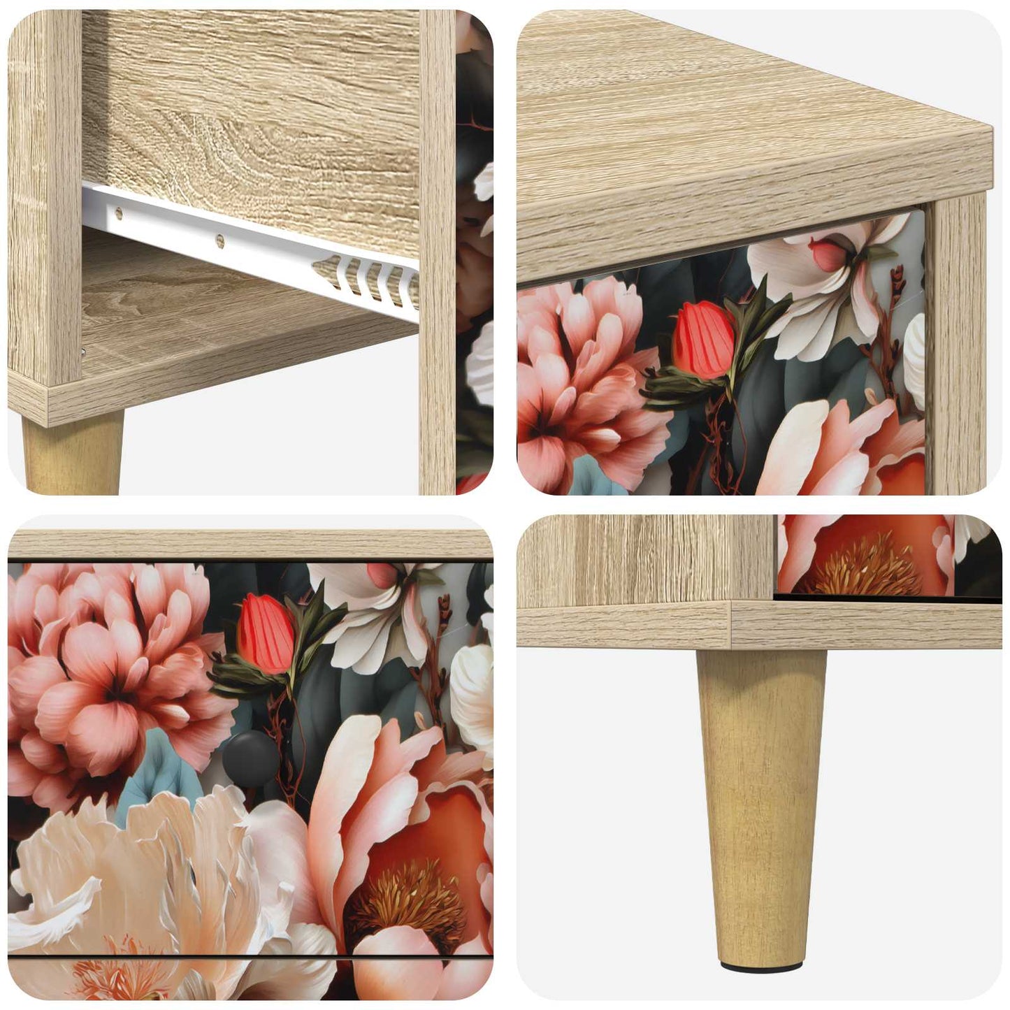 vidaXL Bedside Cabinet BORNE Sonoma Oak 36 x 33 x 60 cm