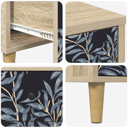 vidaXL Bedside Cabinet DOKKUM 2 pcs Sonoma Oak 36 x 33 x 60 cm