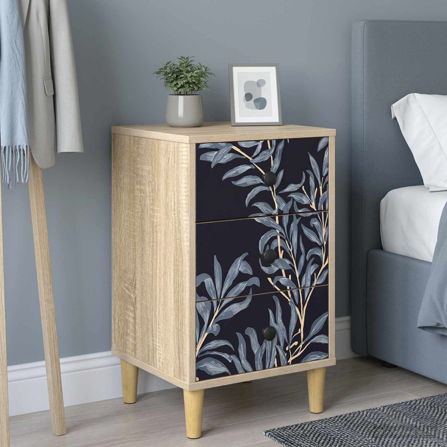 vidaXL Bedside Cabinet DOKKUM 2 pcs Sonoma Oak 36 x 33 x 60 cm