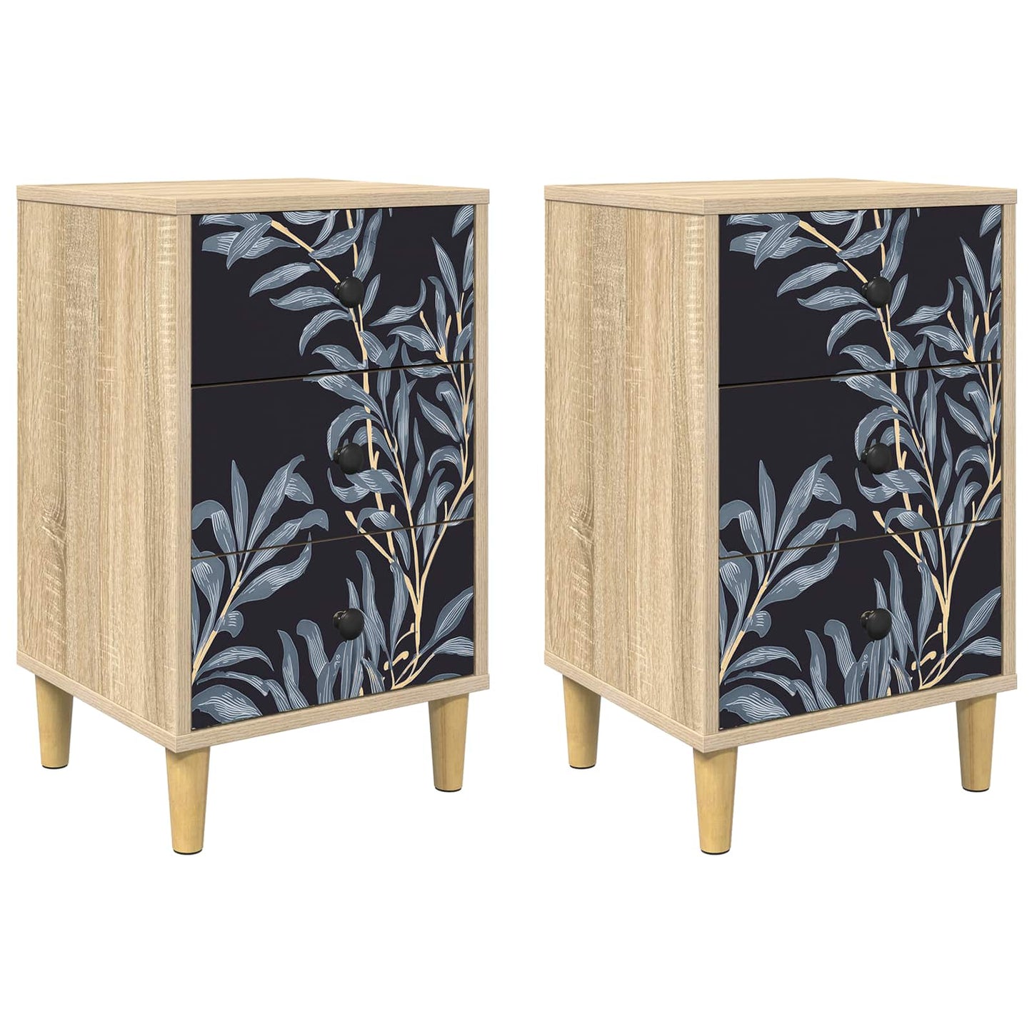 vidaXL Bedside Cabinet DOKKUM 2 pcs Sonoma Oak 36 x 33 x 60 cm