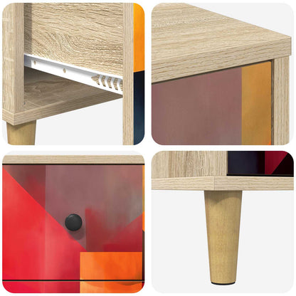 vidaXL Bedside Cabinet HEESCH Sonoma Oak 36 x 33 x 60 cm
