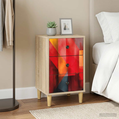 vidaXL Bedside Cabinet HEESCH Sonoma Oak 36 x 33 x 60 cm