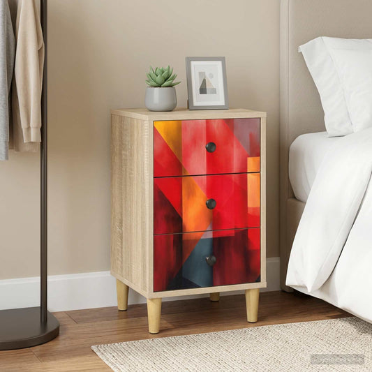 vidaXL Bedside Cabinet HEESCH Sonoma Oak 36 x 33 x 60 cm