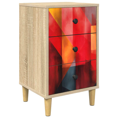 vidaXL Bedside Cabinet HEESCH Sonoma Oak 36 x 33 x 60 cm