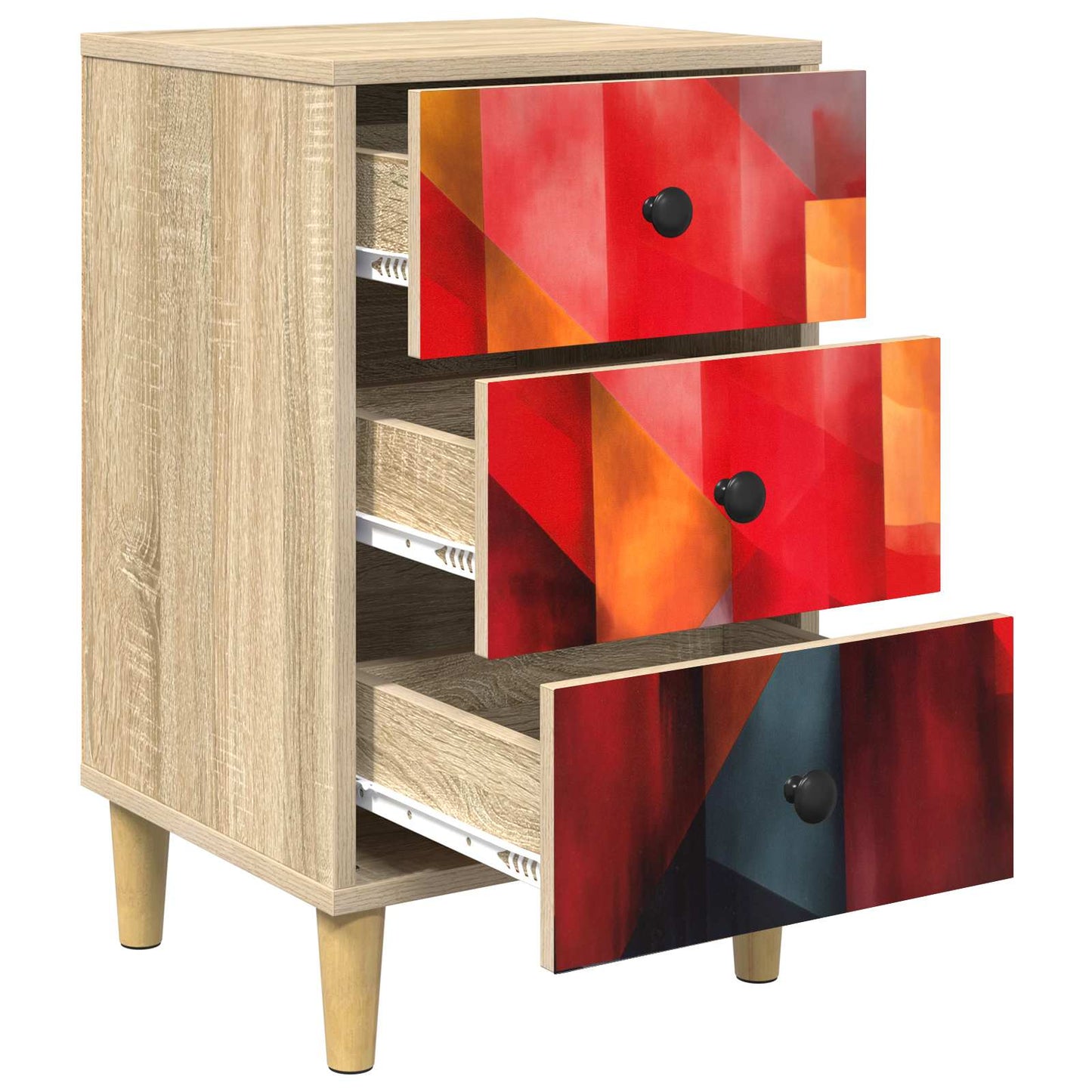 vidaXL Bedside Cabinet HEESCH Sonoma Oak 36 x 33 x 60 cm