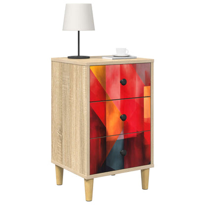 vidaXL Bedside Cabinet HEESCH Sonoma Oak 36 x 33 x 60 cm