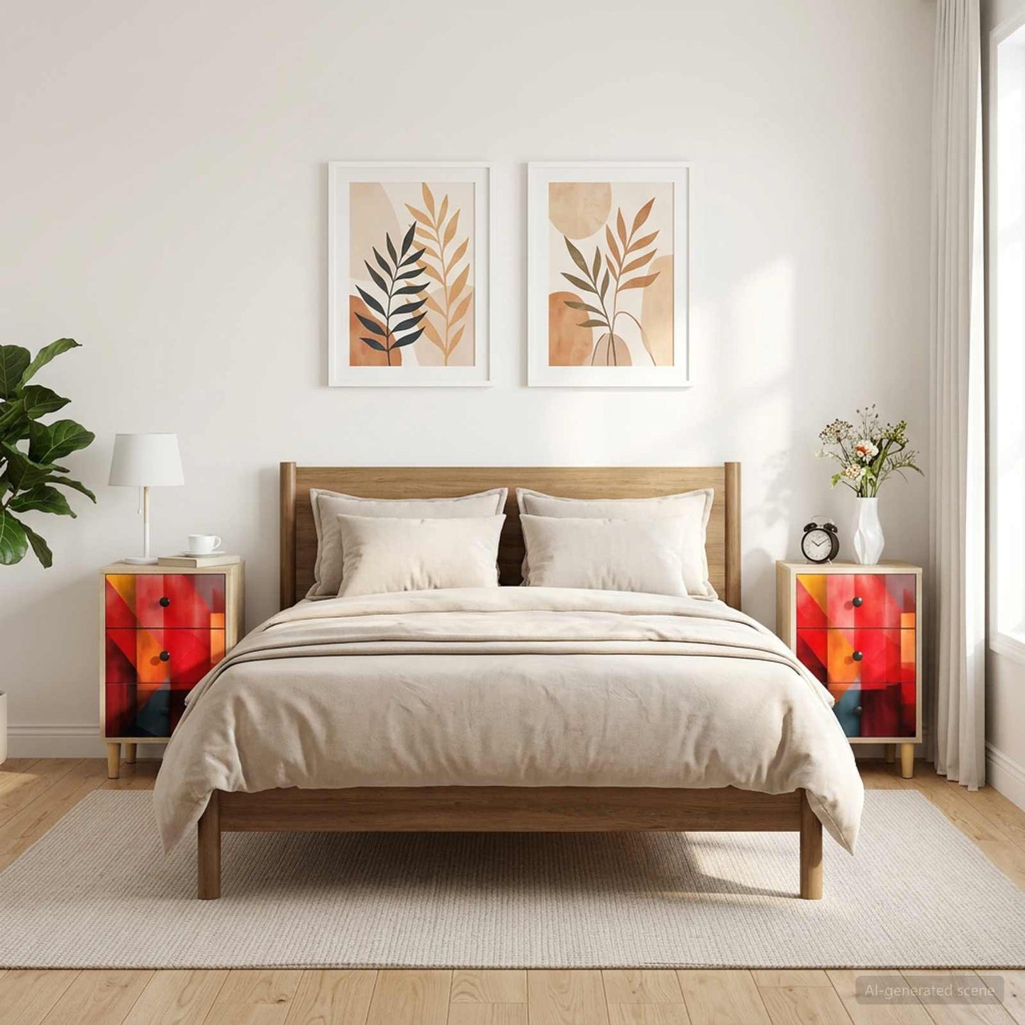 vidaXL Bedside Cabinet HEESCH 2 pcs Sonoma Oak 36 x 33 x 60 cm