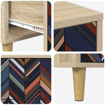 vidaXL Bedside Cabinet OMMEN 2 pcs Sonoma Oak 36 x 33 x 60 cm