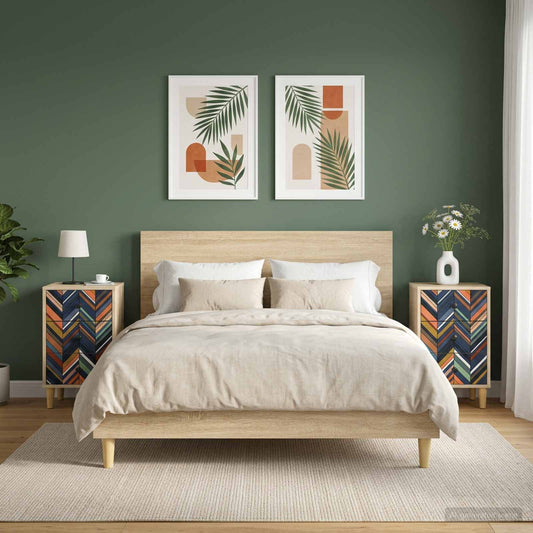 vidaXL Bedside Cabinet OMMEN 2 pcs Sonoma Oak 36 x 33 x 60 cm