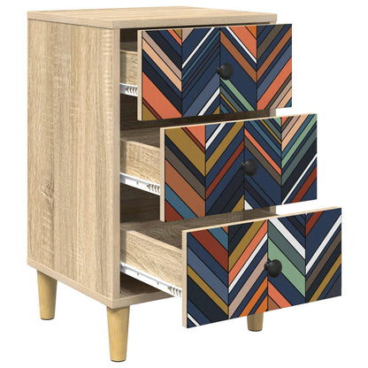 vidaXL Bedside Cabinet OMMEN 2 pcs Sonoma Oak 36 x 33 x 60 cm