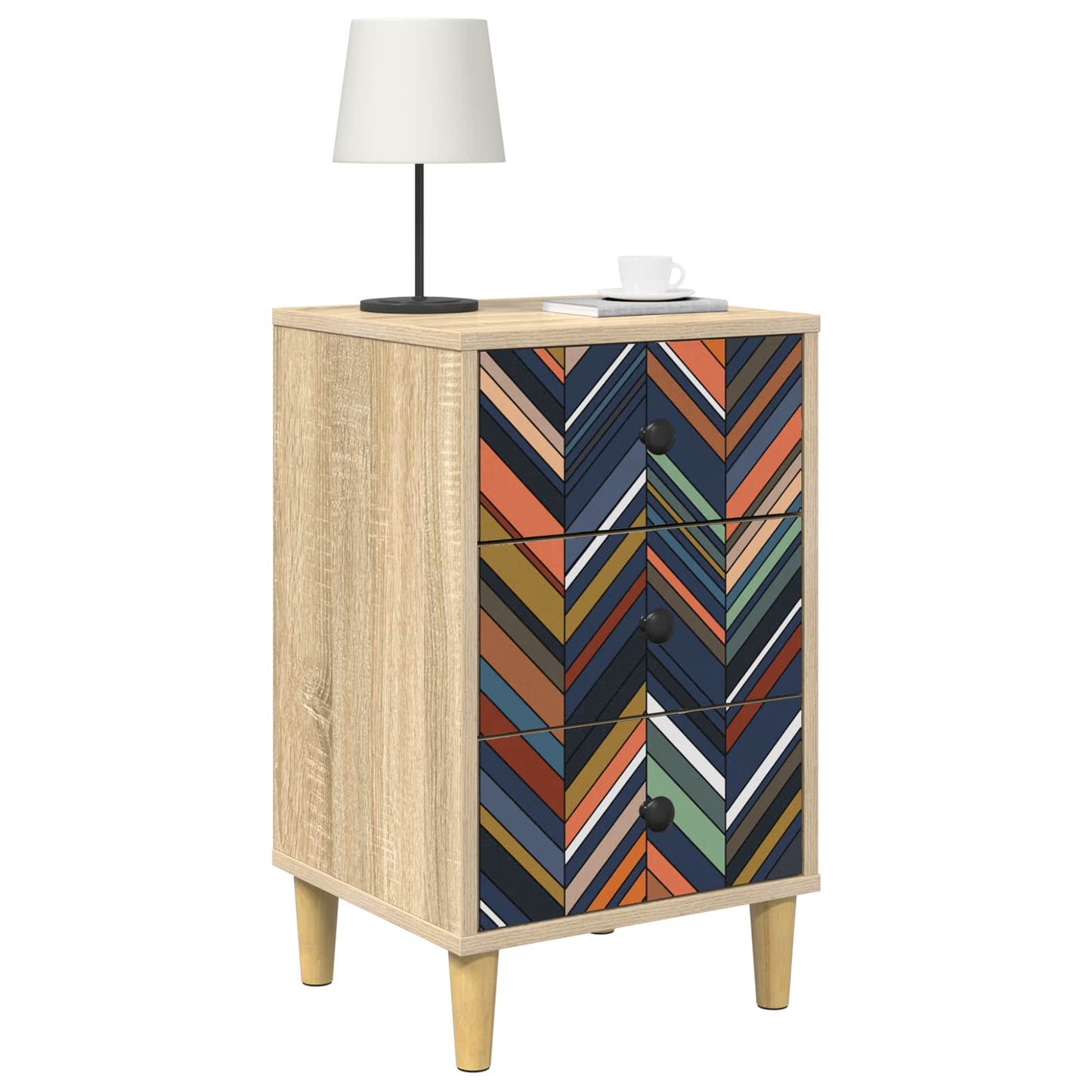 vidaXL Bedside Cabinet OMMEN 2 pcs Sonoma Oak 36 x 33 x 60 cm