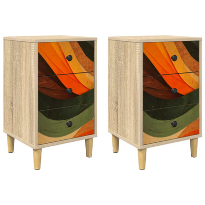 vidaXL Bedside Cabinet ZAANDAM 2 pcs Sonoma Oak 36 x 33 x 60 cm