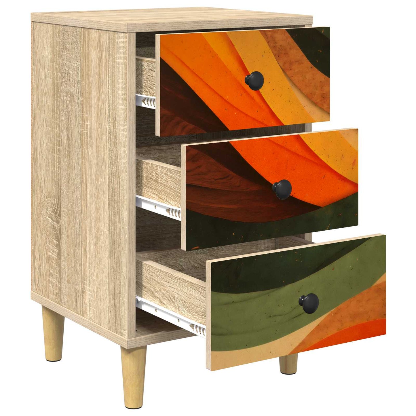 vidaXL Bedside Cabinet BONN Sonoma Oak 36 x 33 x 60 cm Engineered Wood