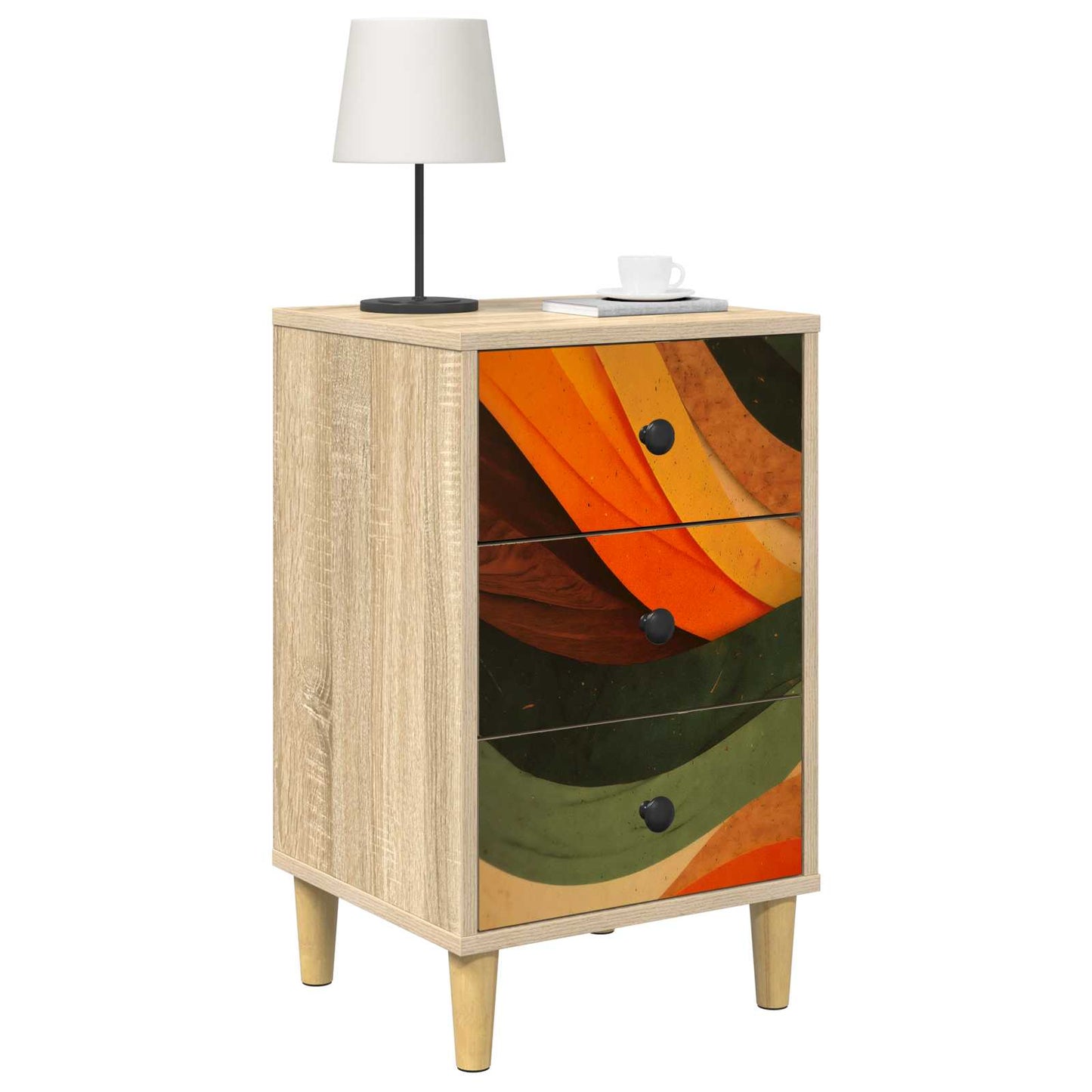 vidaXL Bedside Cabinet BONN Sonoma Oak 36 x 33 x 60 cm Engineered Wood