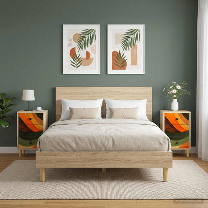 vidaXL Bedside Cabinet BONN 2 pcs Sonoma Oak 36 x 33 x 60 cm
