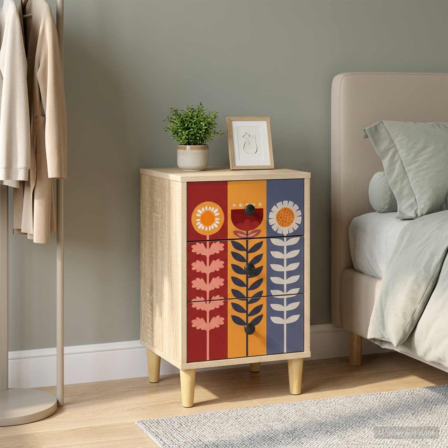 vidaXL Bedside Cabinet ESSEN Sonoma Oak 36 x 33 x 60 cm