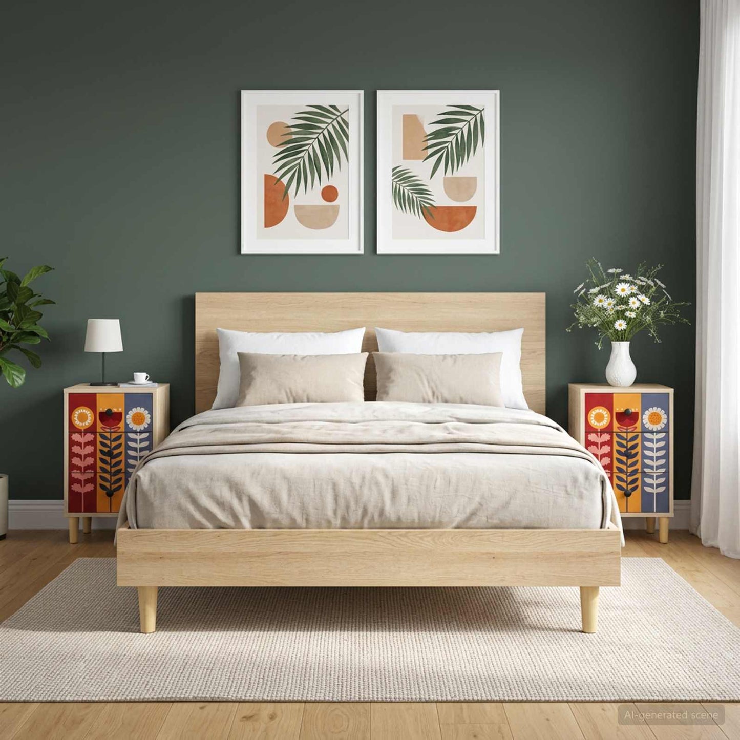 vidaXL Bedside Cabinet ESSEN 2 pcs Sonoma Oak 36 x 33 x 60 cm