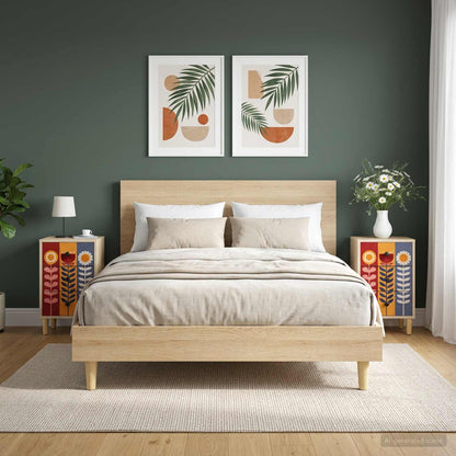 vidaXL Bedside Cabinet ESSEN 2 pcs Sonoma Oak 36 x 33 x 60 cm